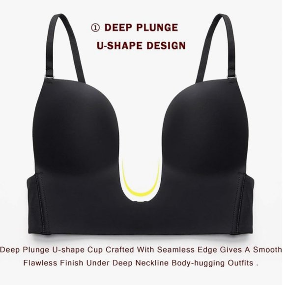 NWT Deep V Plunge Low Back Bra 38B - Picture 2 of 6